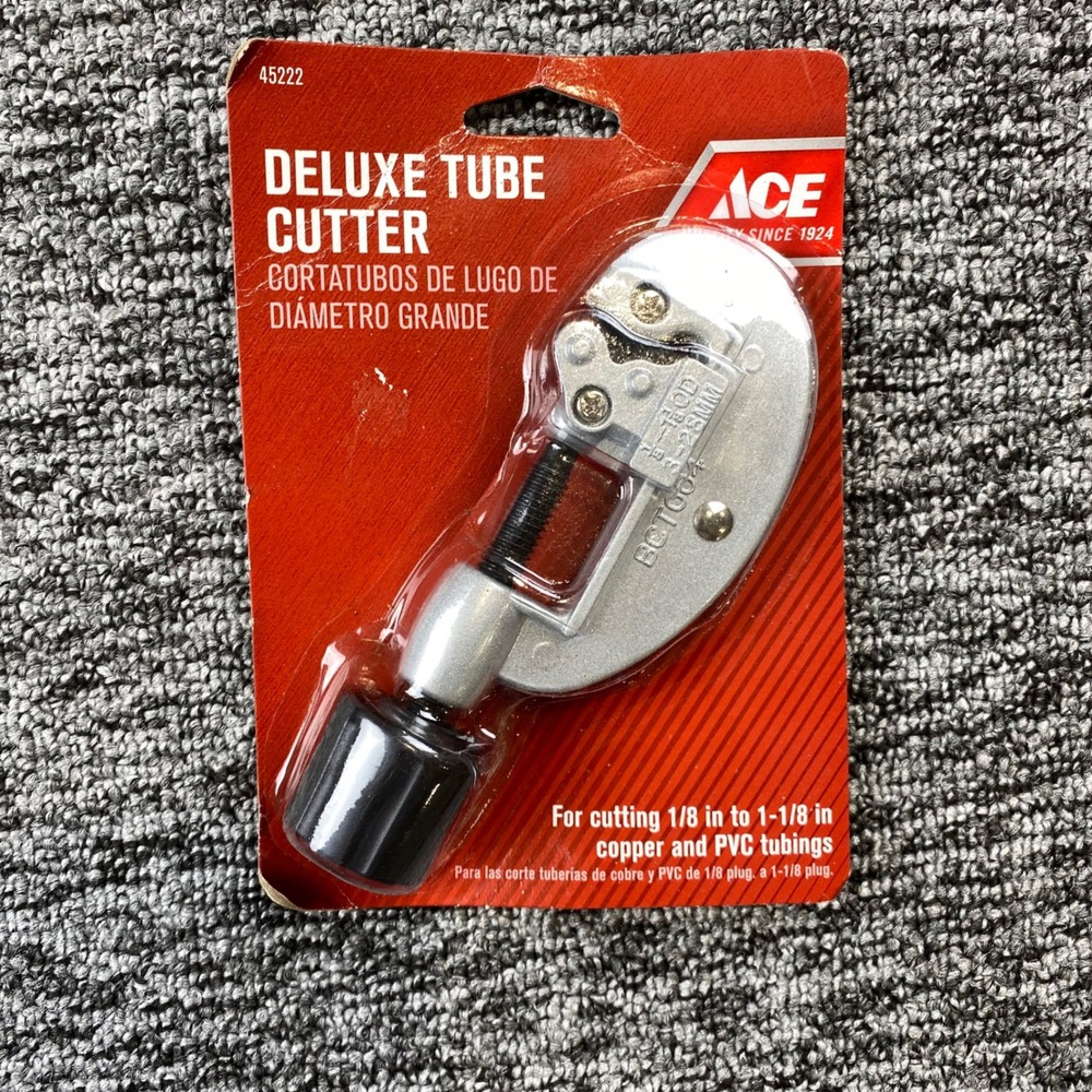 Ace Deluxe Tube Cutter 45222 Copper and PVC Pipe Cutter 1/8 to 1-1/8 Inch Silver